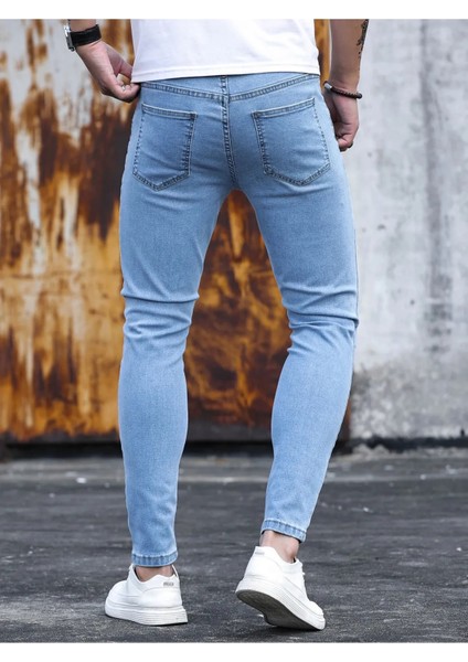 Erkek Casual Normal Bel Jean Kot Pantolon