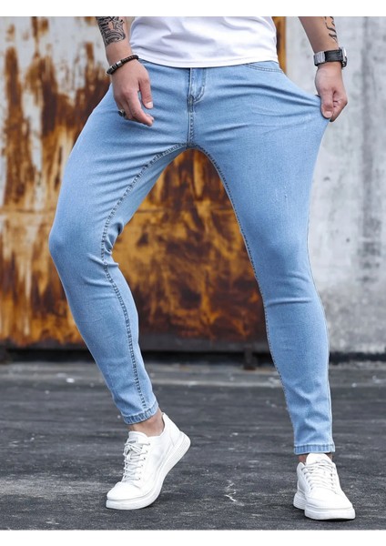 Erkek Casual Normal Bel Jean Kot Pantolon