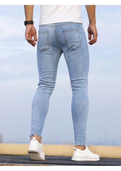 Erkek Casual Normal Bel Jean Kot Pantolon