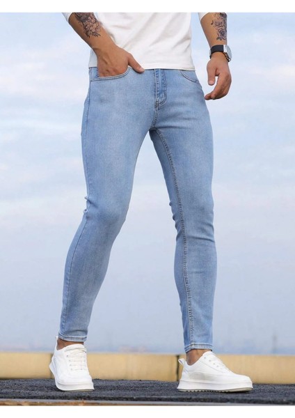 Erkek Casual Normal Bel Jean Kot Pantolon