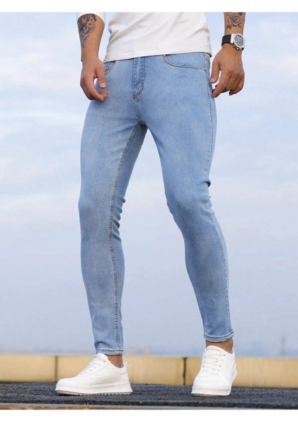 Erkek Casual Normal Bel Jean Kot Pantolon