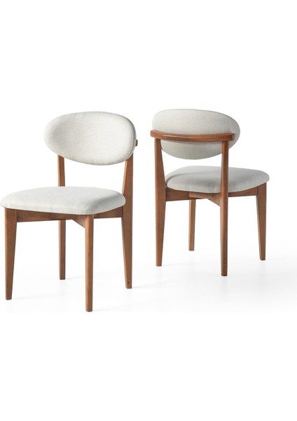 Norte Ahşap Salon Mutfak Sandalyesi 2 Li Set