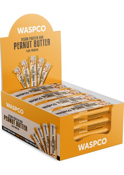 Fıstık Ezmeli Çikolata Parçalı Vegan Protein Bar 40G x 12 Adet