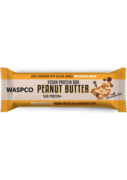 Fıstık Ezmeli Çikolata Parçalı Vegan Protein Bar 40G x 12 Adet