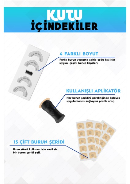 Beyaz Renk Burun Bandı (15'li Paket)