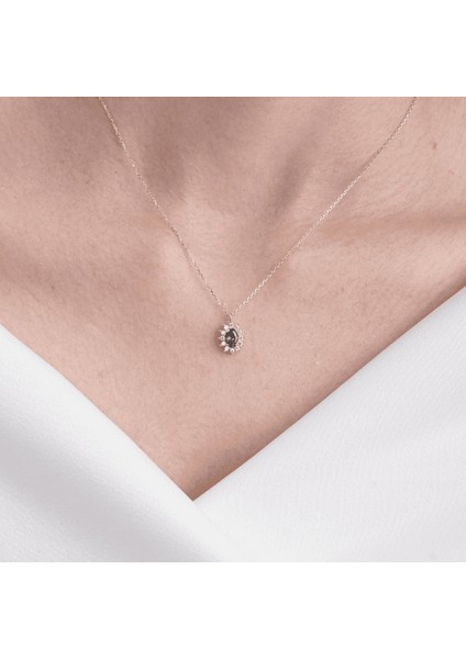 0,95 Ct Aleksandrıt 0,25 Ct Pırlanta (Signity) Taşlı Anturajlı Vintage 925 Ayar Gümüş Tasarım Kolye fiyatları