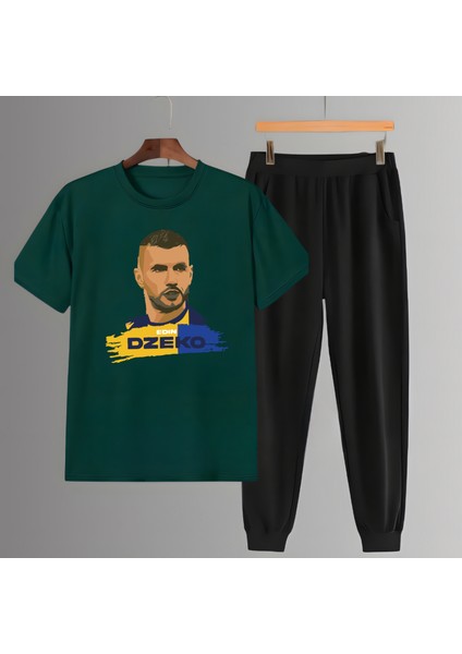 Edin Dzeko Fotoğraf Futbol Forma Baskılı Unisex Kısa Kollu Tişört Regular Fit T-Shirt Eşofman Takımı