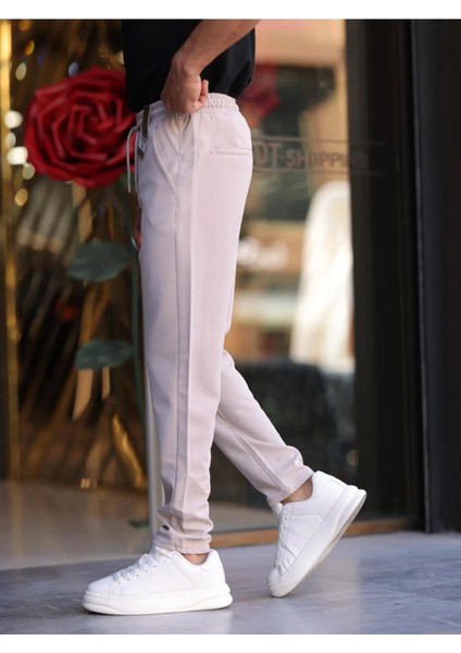 Erkek Örme Kumaş Rahat Geniş Kalıp Casual Jogger Pantolon