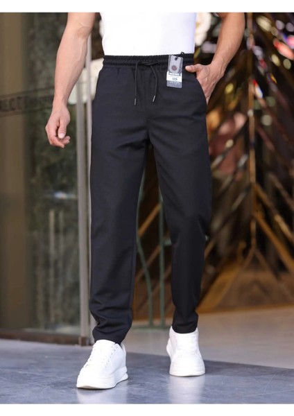 Erkek Örme Kumaş Rahat Geniş Kalıp Casual Jogger Pantolon