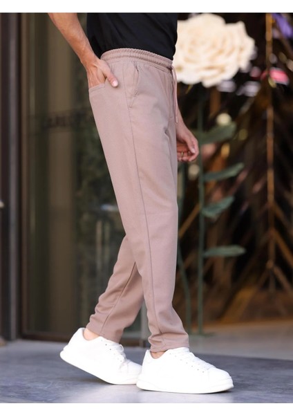 Erkek Örme Kumaş Rahat Geniş Kalıp Casual Jogger Pantolon