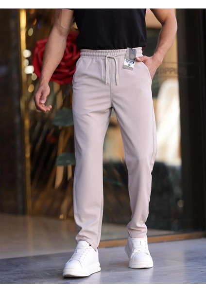 Erkek Örme Kumaş Rahat Geniş Kalıp Casual Jogger Pantolon