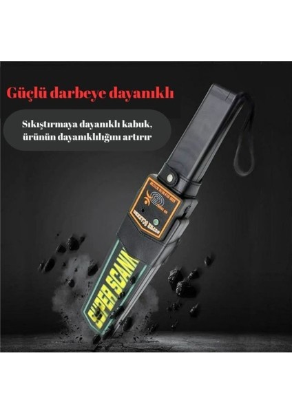 El Tipi Metal Dedektörü Yüksek Hassasiyetli Güvenlik Tarama Cihazı Alarm & Titreşimli