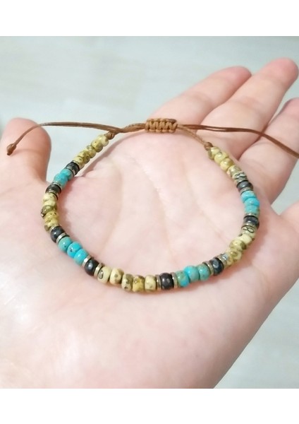 Hematit Doğaltaşlı Desenli Çok Renkli Miyuki Round Boncuklu Unisex Bileklik