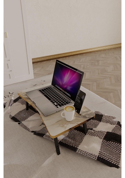 Ayarlanabilir Katlanabilir Laptop Sehpası – Mermer Desenli, Portatif Yatak Üstü Çalışma Masası fiyatları