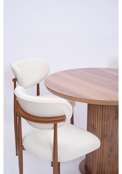 Bohem Polo Yuvarlak Lak Panel Mutfak Masa Takımı 100CM fiyatları