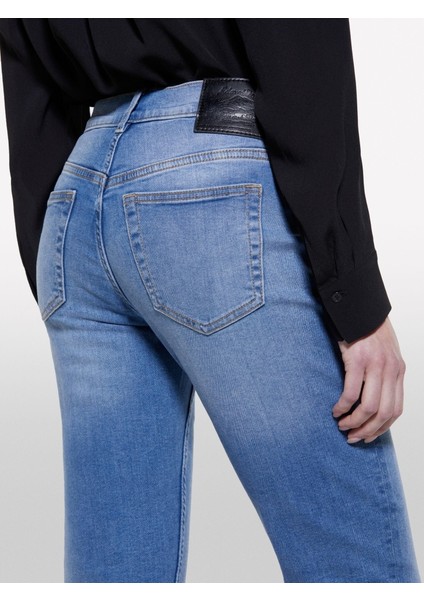 Sisley Streç Pamuklu Taş Yıkama Yüksel Bel Slim Fit Pantolon Kadın Buz Mavisi Denim Pantolon - 325P47KZLE044 fırsatları