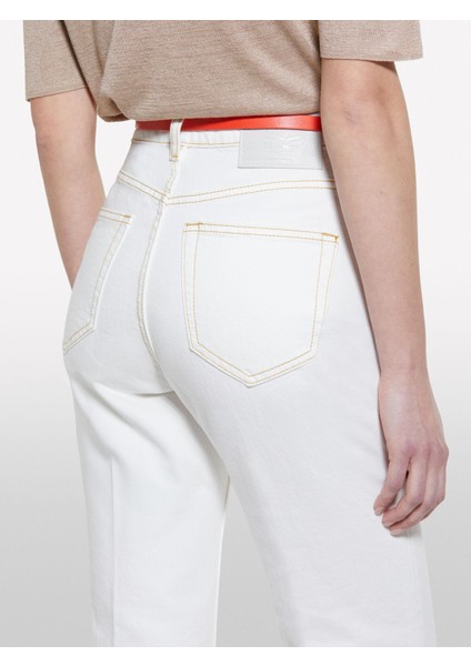 Sisley Pamuk Karışımlı Yüksek Bel Ispanyol Paça Denim Pantolon Kadın Krem Denim Pantolon - 325P4MCPLE043 indirimleri