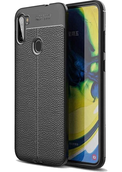 Samsung Galaxy M11 Deri Görünümlü Firo Silikon Kılıf