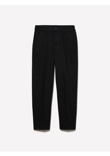 Pamuk Karışımlı Normal Bel Denim Chino Pantolon Kadın Siyah Denim Pantolon - 325P4TAYLF06G
