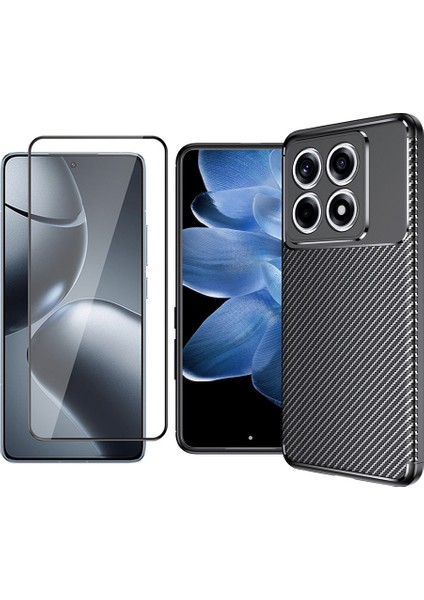 Xiaomi 14T Kılıf Vendas Negro Silikon Kapak + Cam Ekran Koruyucu