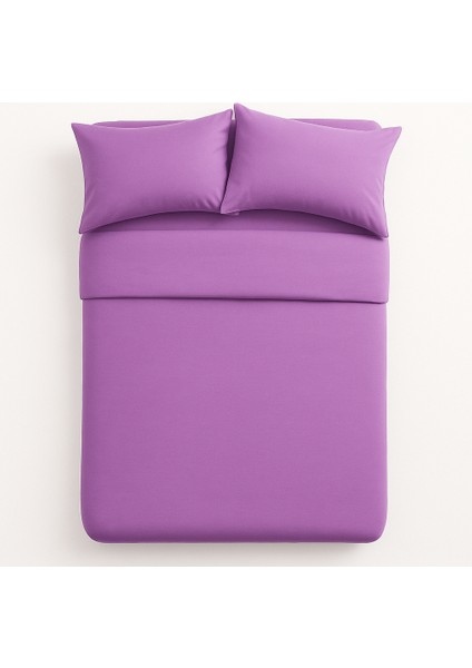 Çift Kişilik Pamuk Nevresim Takımı 200 x 220 cm , Lastikli Çarşaflı Set, Lila modelleri