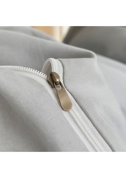 Çift Kişilik Pamuk Nevresim Takımı 200 x 220 cm , Lastikli Çarşaflı Set, Gri fırsatları