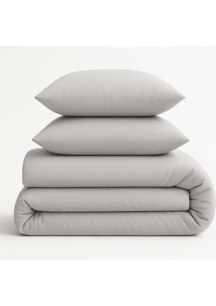 Çift Kişilik Pamuk Nevresim Takımı 200 x 220 cm , Lastikli Çarşaflı Set, Gri indirimleri