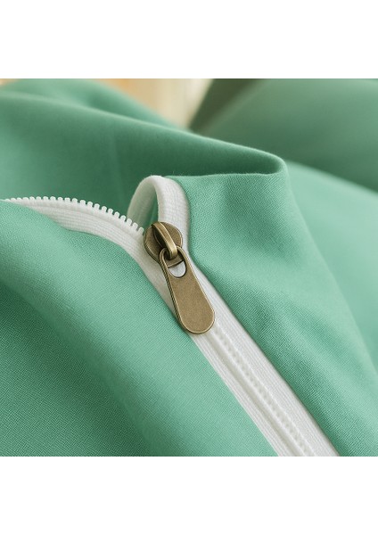 Çift Kişilik Pamuk Nevresim Takımı 200 x 220 cm , Lastikli Çarşaflı Set, Mint Yeşili fırsatları