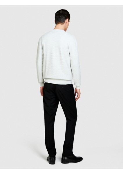 Sisley %100 Pamuk Dokulu Bisiklet Yaka Kazak Erkek Gri Kazak - 324P1098S1033 fırsatları