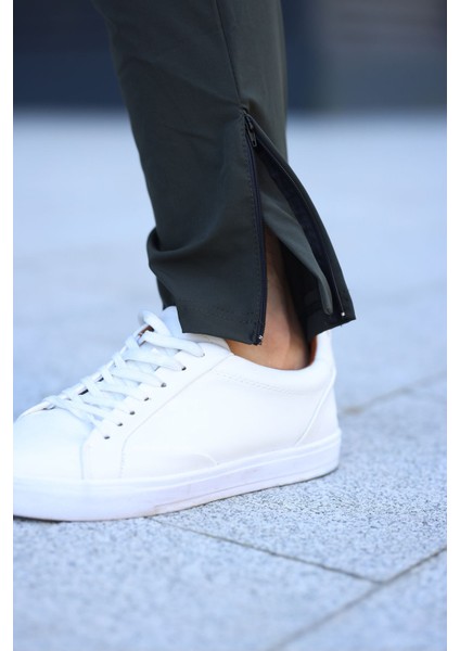 Erkek Haki Baggy Eşofman Altı Fermuarlı Paça Kaliteli Paraşüt Kumaş modelleri