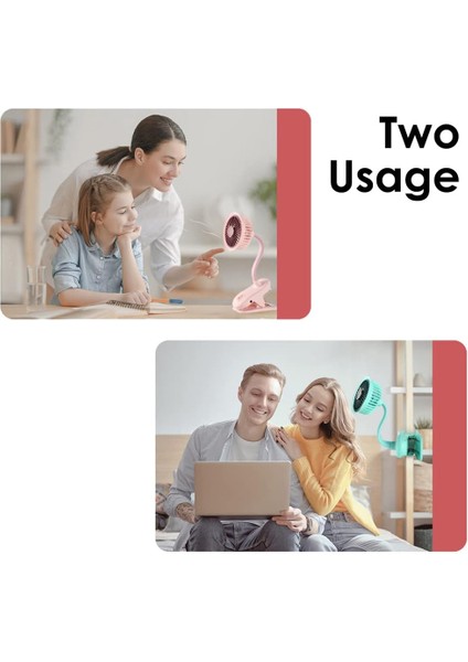 BS-5002 Şarjlı Masa Kenarı Montajlı Fan Mini Vantilatör