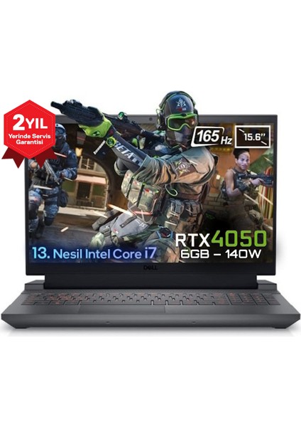G15 5530 I7-13650HX 32GB 512GB SSD 6gb RTX4050 140 W 15.6 Fhd 165Hz Ubuntu G155530010U-32 Taşınabilir Bilgisayar