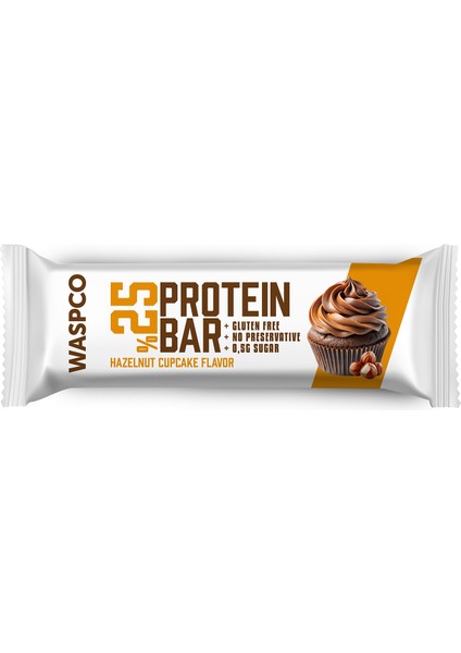 Bitter Çikolata Kaplı Fındıklı Cupcake Aromalı Protein Bar 36gr x 12 Adet