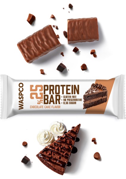 Bitter Çikolata Kaplı Çikolatalı Kek Aromalı Protein Bar 36gr x 12 Adet