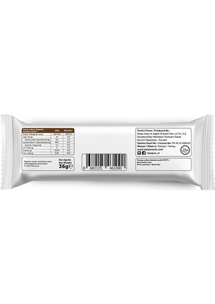 Bitter Çikolata Kaplı Çikolatalı Kek Aromalı Protein Bar 36gr x 12 Adet