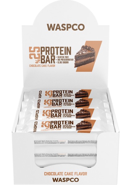 Bitter Çikolata Kaplı Çikolatalı Kek Aromalı Protein Bar 36gr x 12 Adet