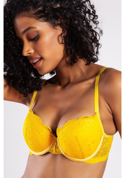 G.colors Balconette Foam Push Up Bra, Sarı Konforlu ve Şık Sütyen