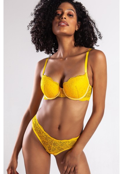 G.colors Balconette Foam Push Up Bra, Sarı Konforlu ve Şık Sütyen
