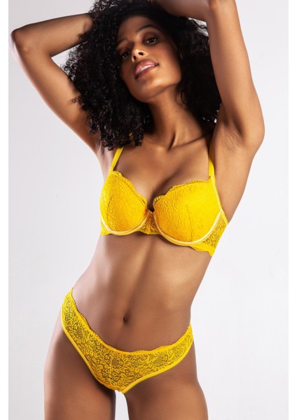 G.colors Balconette Foam Push Up Bra, Sarı Konforlu ve Şık Sütyen