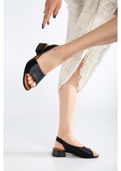 Kadın Deri Günlük Alçak Topuklu Sandalet - Beyaz fiyatları