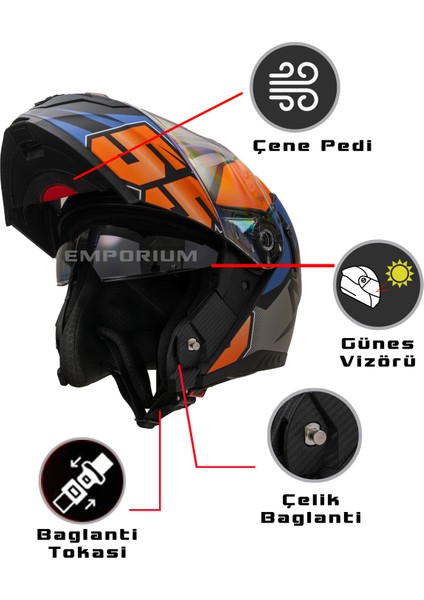 Ncr Vega Çene Açılır Kask (Ece-06)