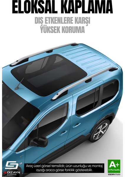 Vw Caddy 4 Uzun Şase Aluminyum Gri Tavan Çıtası 2020 Üzeri A+ Kalite