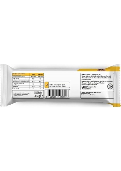 Kurabiye Aromalı Protein Bar 40g x 12 Adet