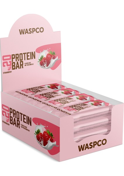 Çilekli Protein Bar 40g x 16 Adet
