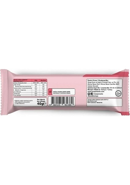 Çilekli Protein Bar 40g x 16 Adet