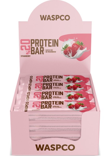 Çilekli Protein Bar 40g x 16 Adet