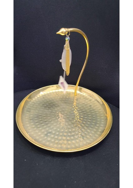 Yükseklik 18CM Çap 23CM Metal Yuvarlak Gold Renk Albrifn Lalezar Çaycı Model 1 Adet