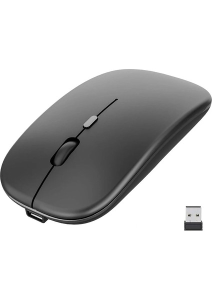Sessiz Bluetooth Kablosuz Mouse Çift Modlu – Şarjlı – Ofis & Laptop Uyumlu