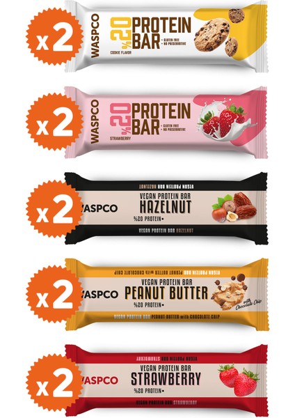 Protein Bar Karma Kutu 40g x 10 Adet (5 Çeşit)