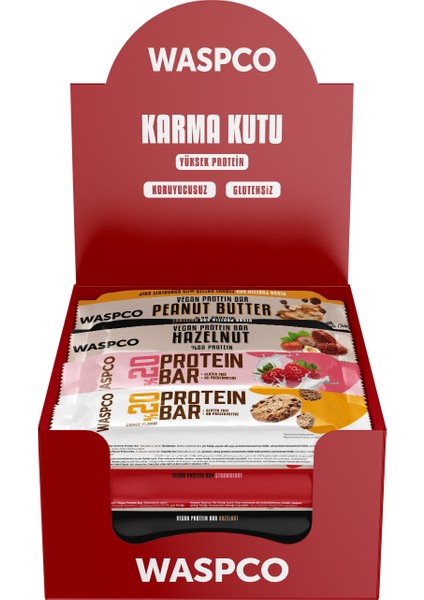 Protein Bar Karma Kutu 40g x 10 Adet (5 Çeşit)